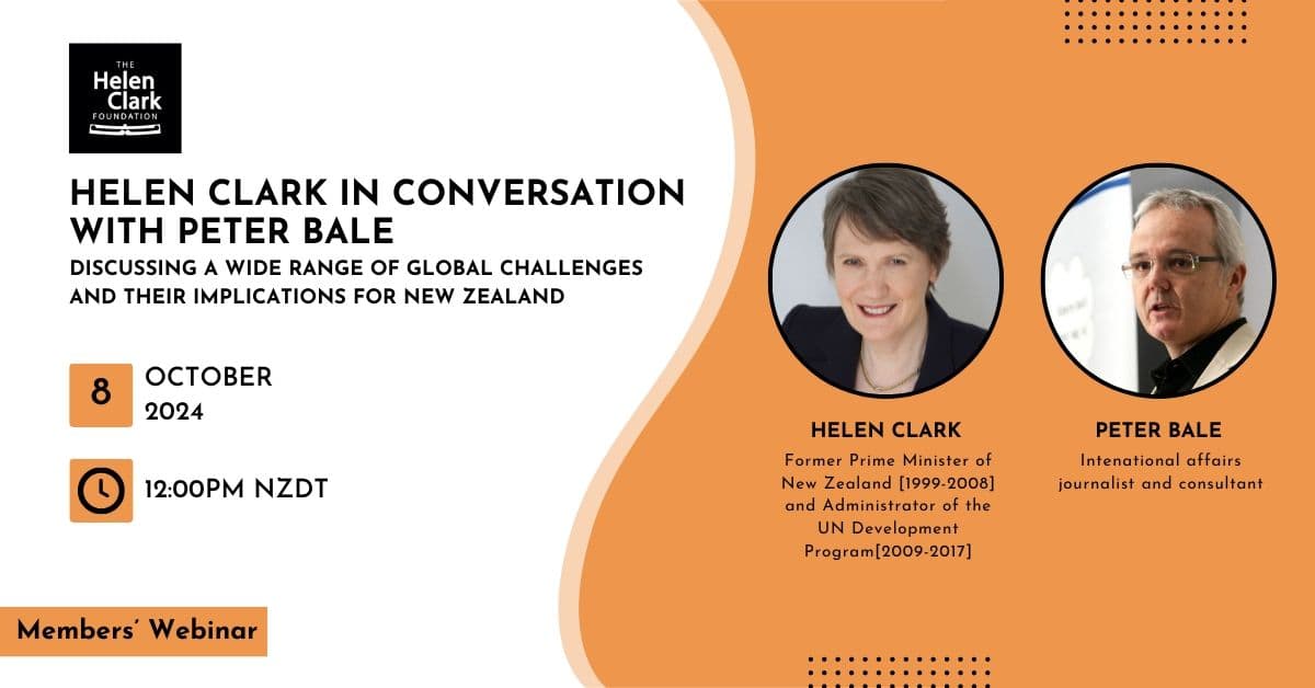 Helen Clark in conversation with Peter Bale